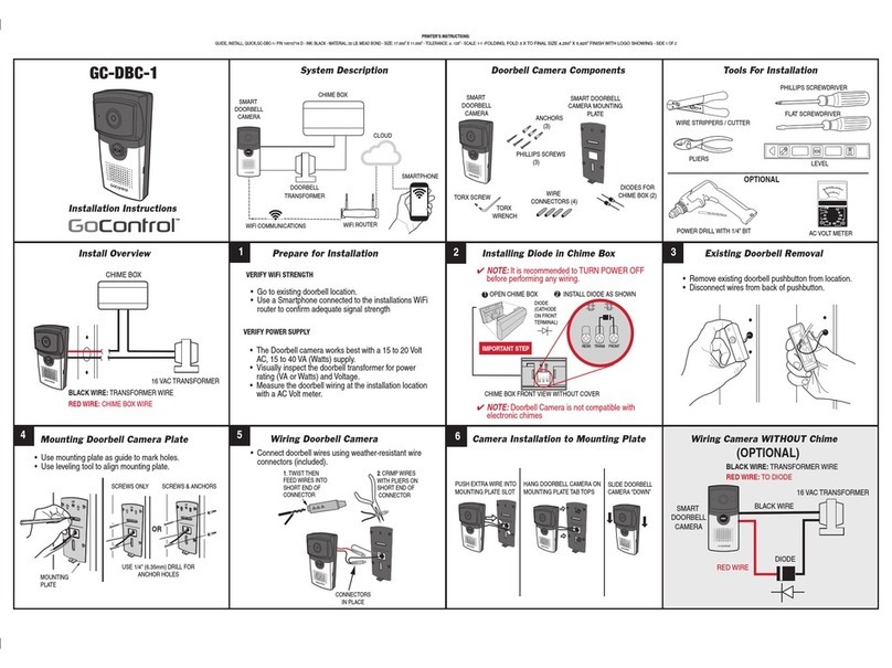 Nortek GoControl GC-DBC-1 installation instructions