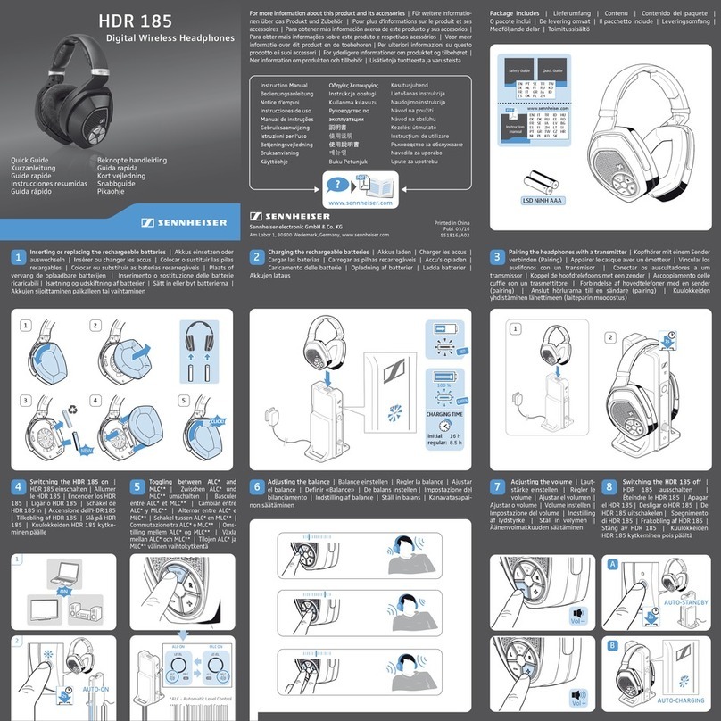 Sennheiser HDR 185 quick guide