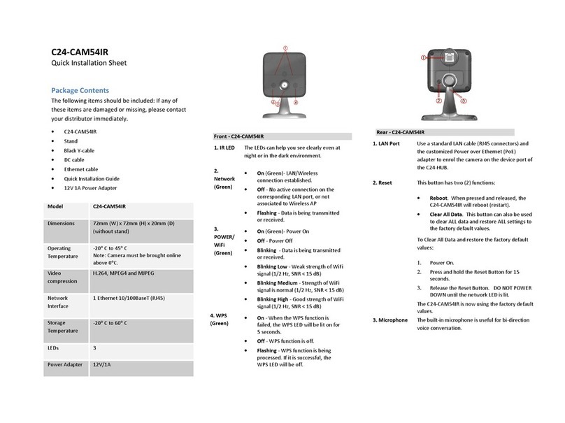 DSC C24-CAM54IR Quick installation sheet
