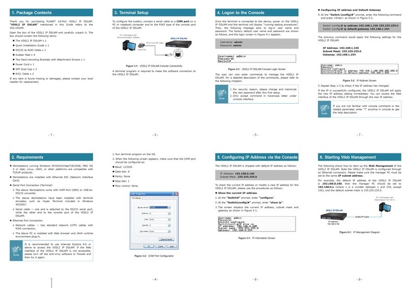 Planet VDL-2420M installation guide