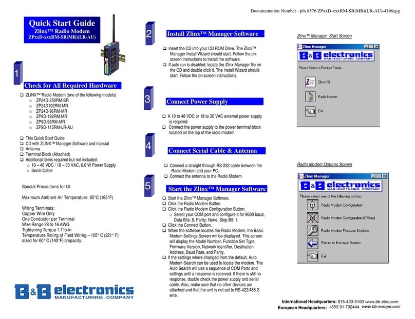B&B Electronics Zlinx ZP24D-250RM-SR quick start guide