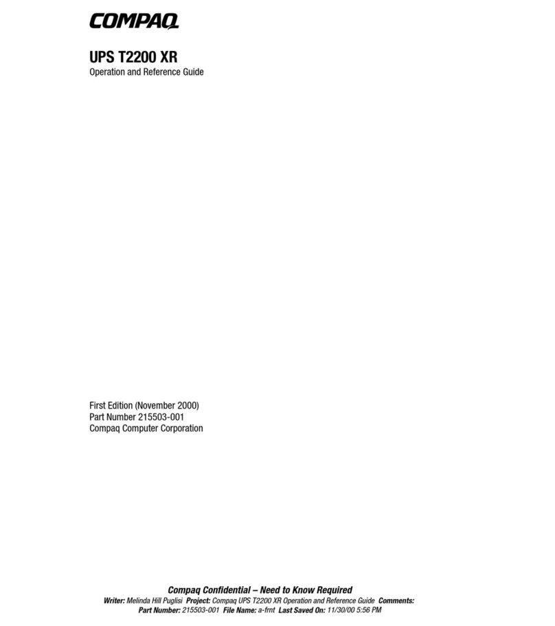 Compaq T2200 XR User manual