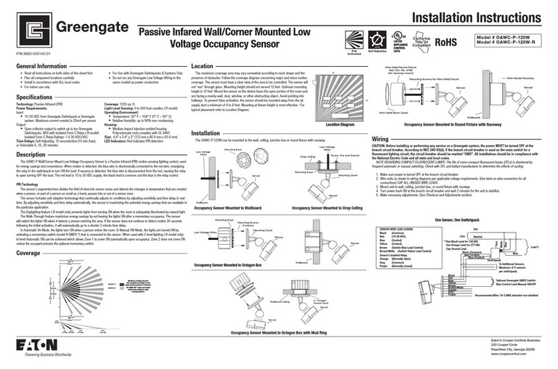 Greengate OAWC-P-120W installation instructions Greengate OAWC-P-120W installation instructions