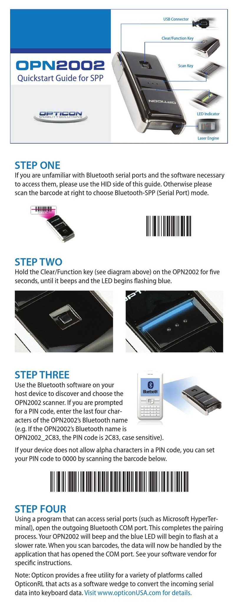 Opticon OPN2002 User manual