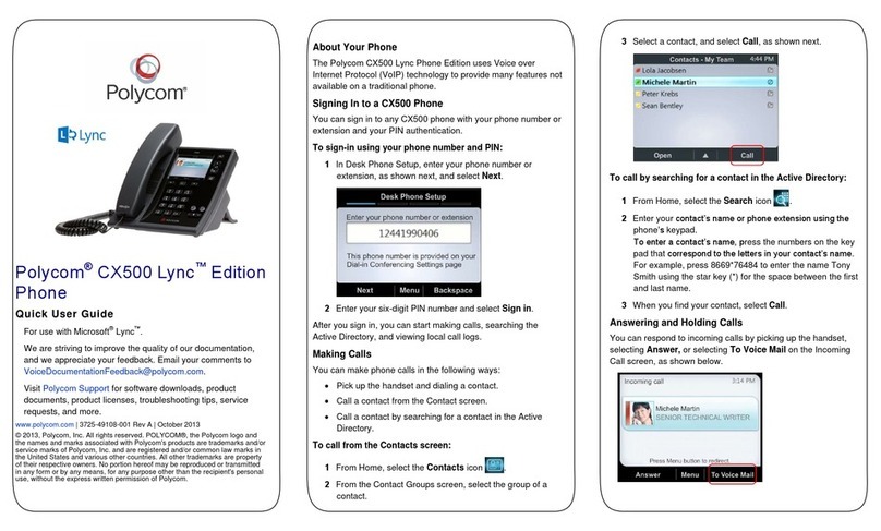 Polycom CX500 Lync Edition Instruction manual
