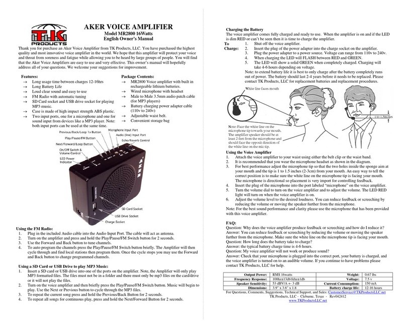 TK MR2800 owner's manual