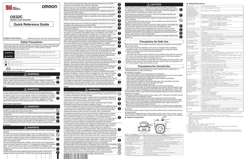 Omron OS32C Series Quick reference guide