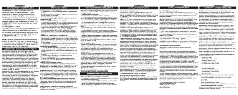 Clarity CL-XL40D User manual Clarity CL-XL40D User manual