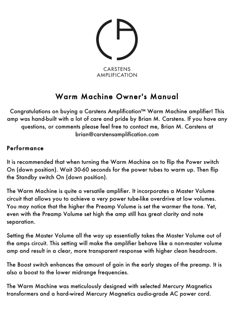 Carstens Amplification Warm Machine owner's manual