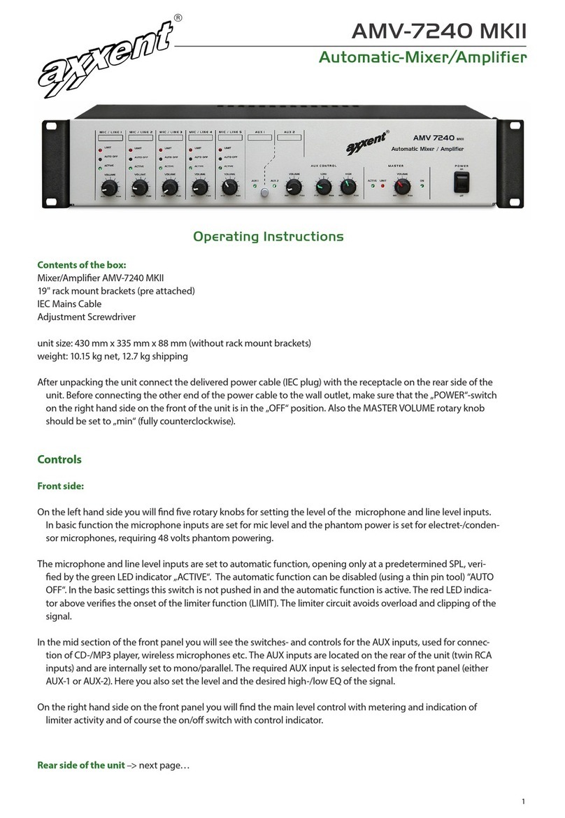 Axxent AMV-7240 MKII User manual Axxent AMV-7240 MKII User manual