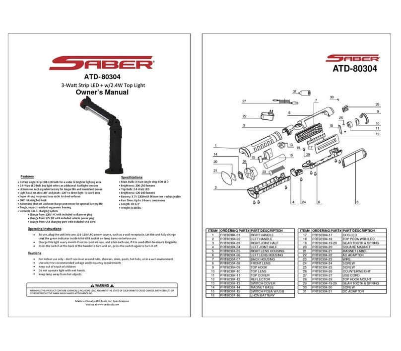 Saber Compact ATD-80304 owner's manual