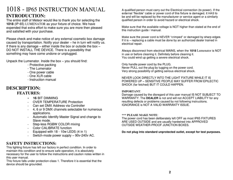 Meteor Lumenator 1018 instruction manual