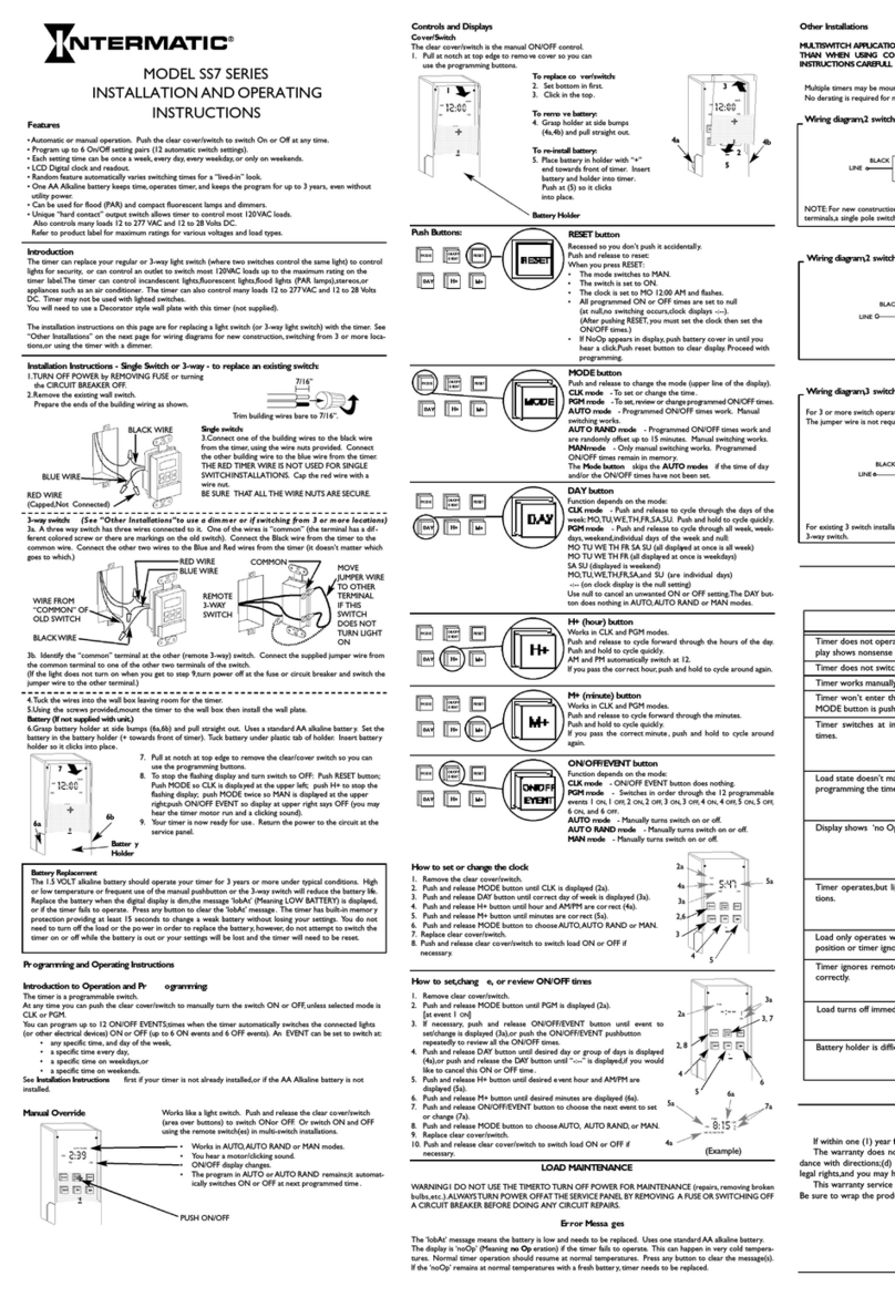 Intermatic SS7 Series User manual