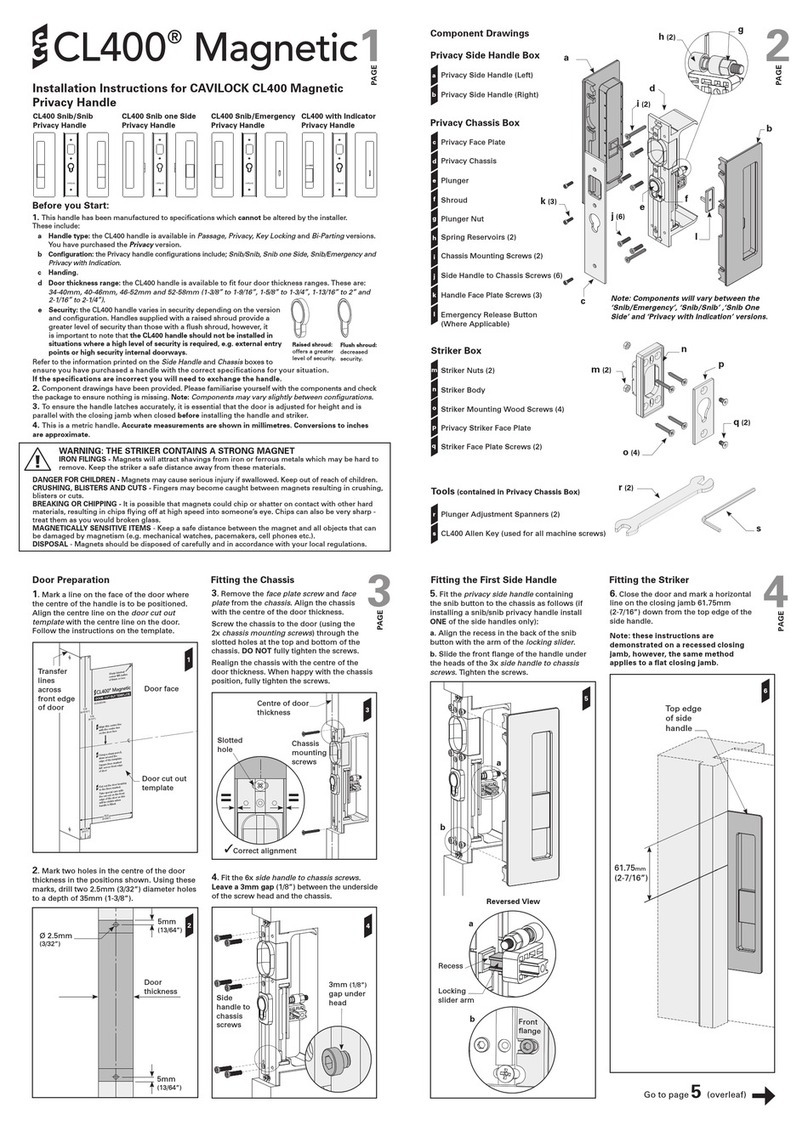 CS CAVILOCK CL400 Magnetic Installation instructions and operators manual