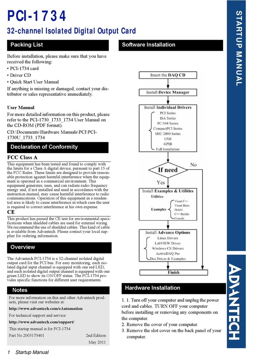 Advantech PCI-1734 Installation and operation manual