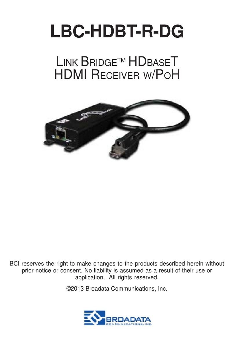 Broadata Communications LinkBridge LBC-HDBT-R-DG user manual