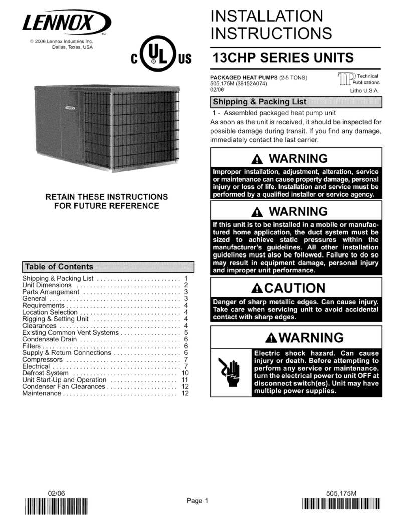 Lennox Merit 13CHP-24 User manual