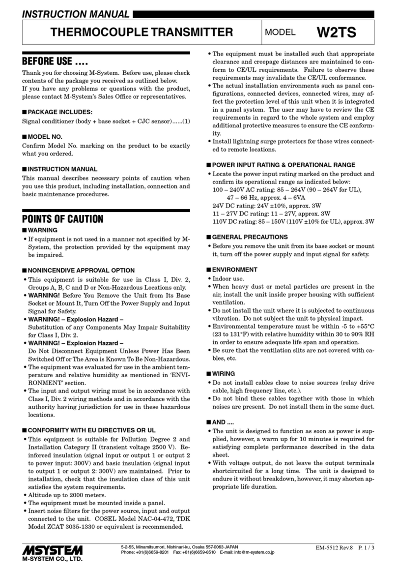 M-system W2TS instruction manual