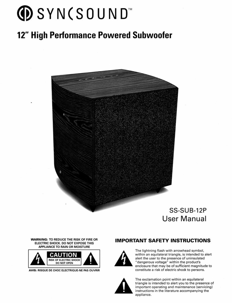 SyncSound SS-SUB-12P user manual
