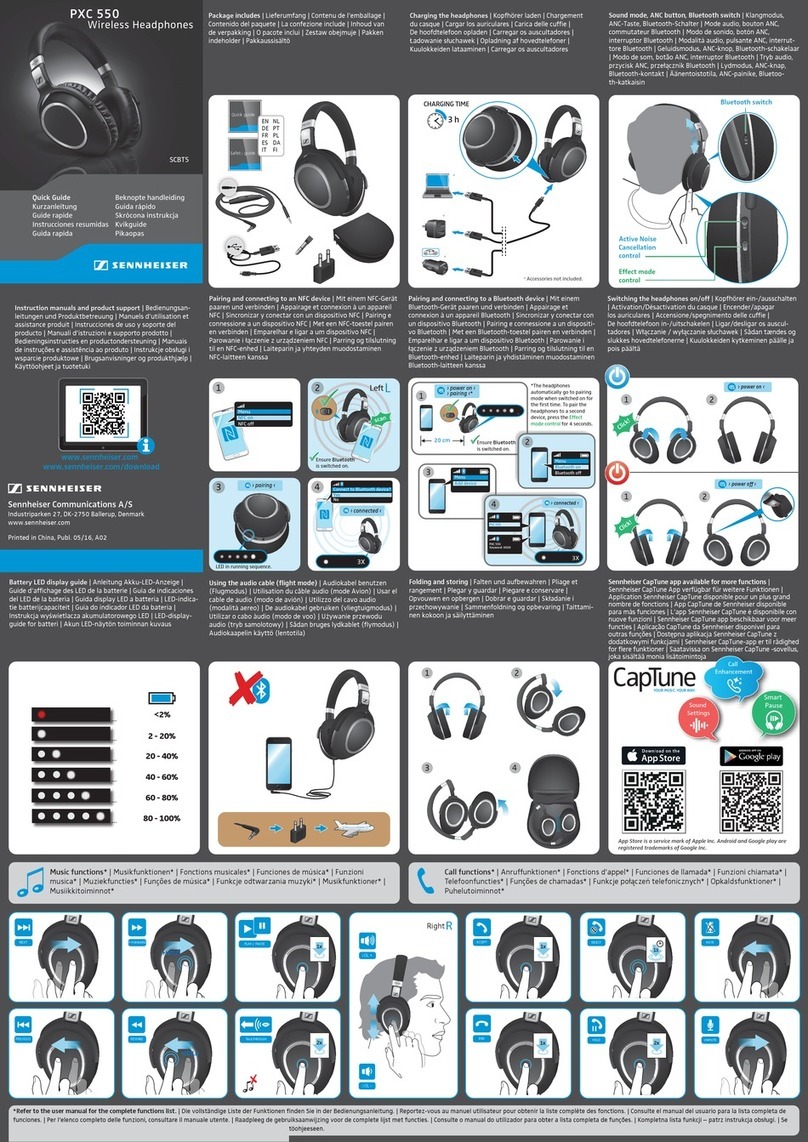 Sennheiser PXC 550 SCBT5 User manual