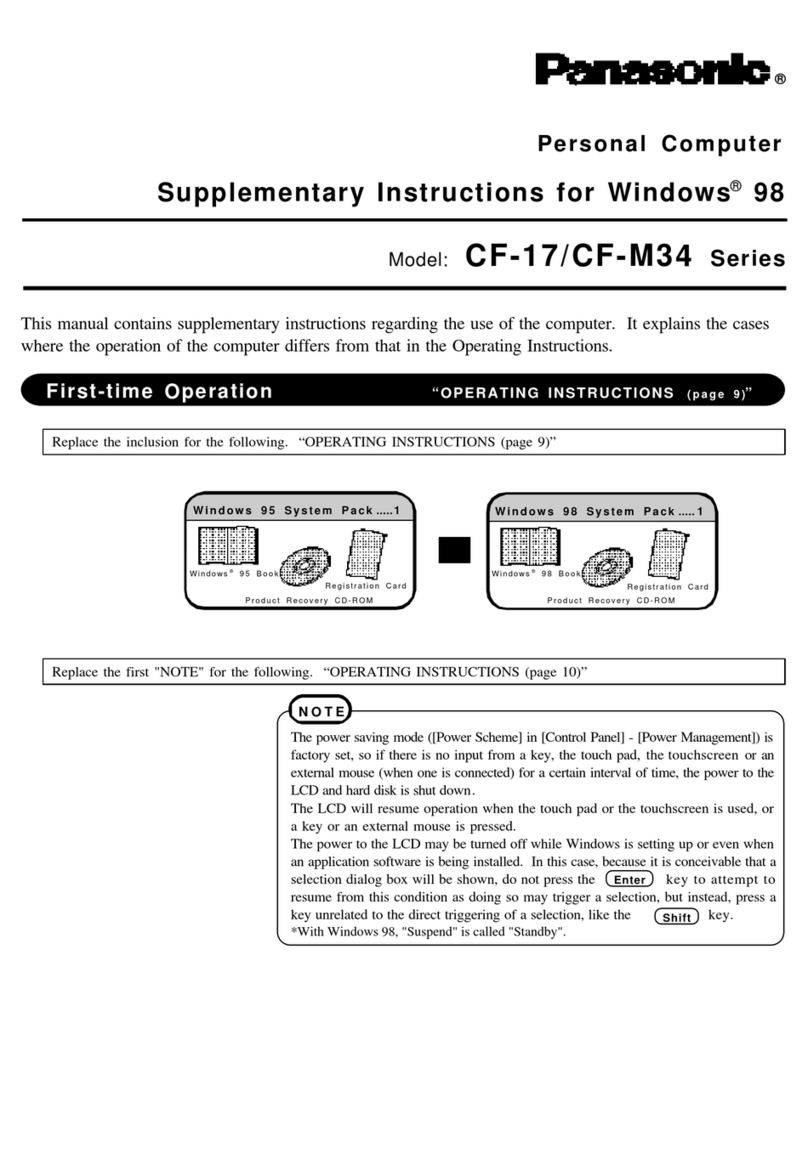 Panasonic CF-M34 Series Supplementary instructions Panasonic CF-M34 Series Supplementary instructions