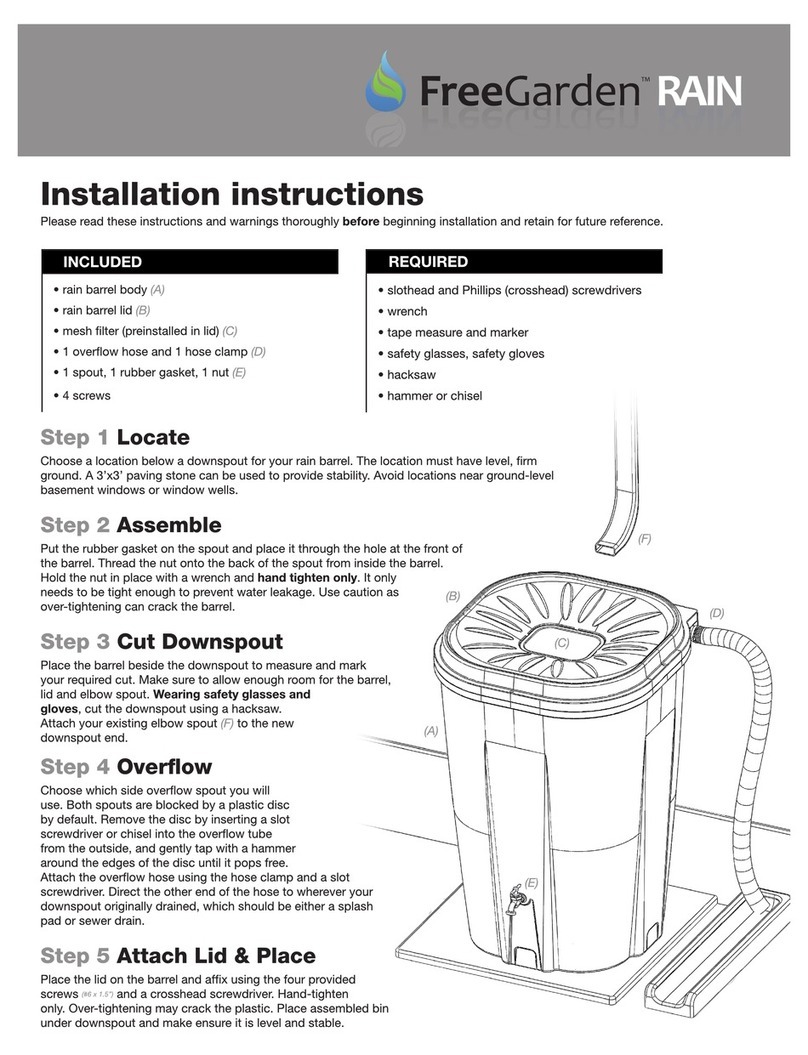 Enviro World FreeGarden RAIN installation instructions