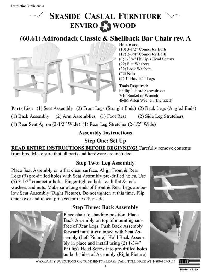 SEASIDE CASUAL FURNITURE 60 instructions SEASIDE CASUAL FURNITURE 60 instructions