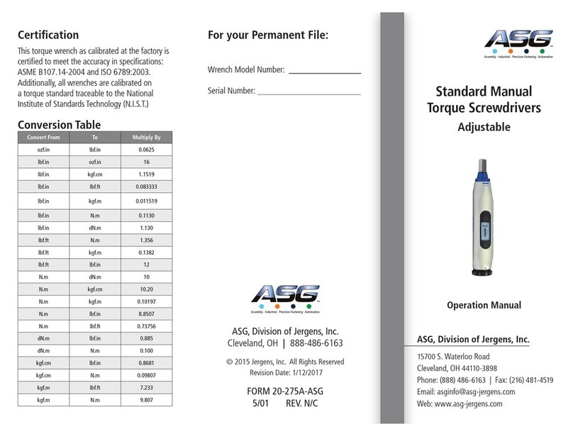 ASG 65101 Operation manual