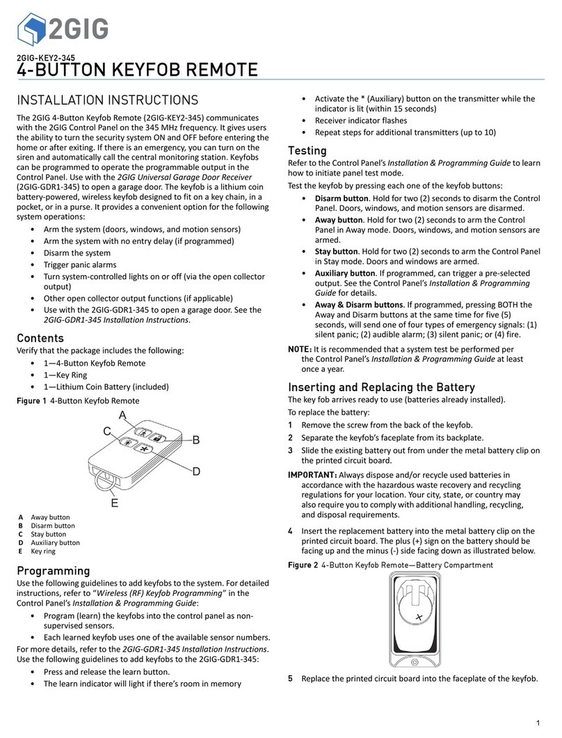 2gig Technologies 2GIG-KEY2-345 installation instructions