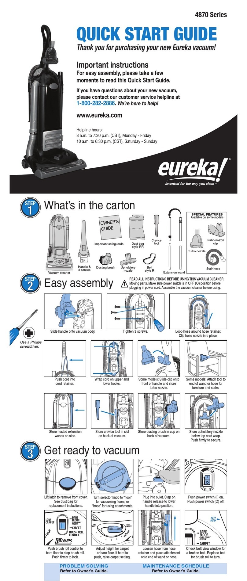 Eureka 4870 Series quick start guide