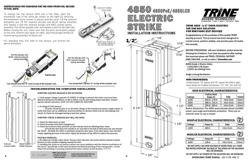 Trine 4850 Installation instructions and instructions for use