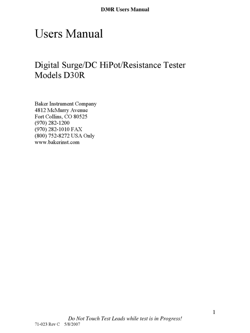 Baker D30R User's manual & operating instructions Baker D30R User's manual & operating instructions