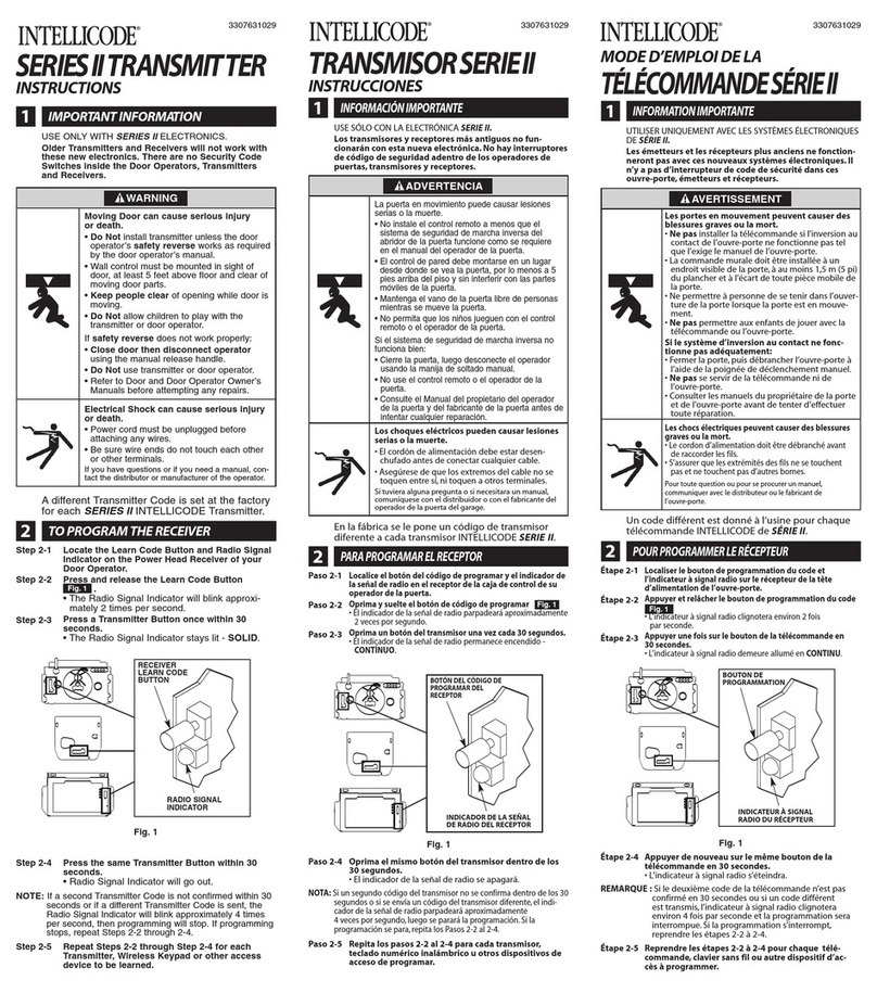 Genie Intellicode II Series User manual Genie Intellicode II Series User manual