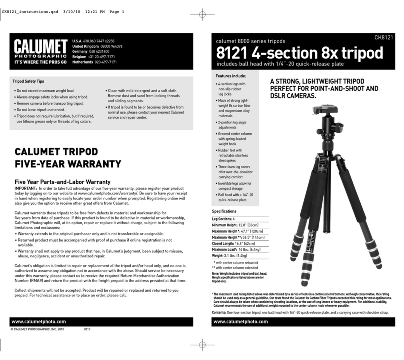 Calumet 8121 operating instructions