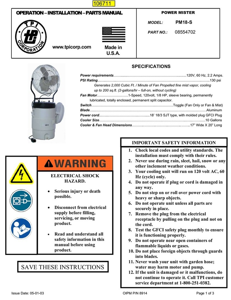TPI PM18-S owner's manual
