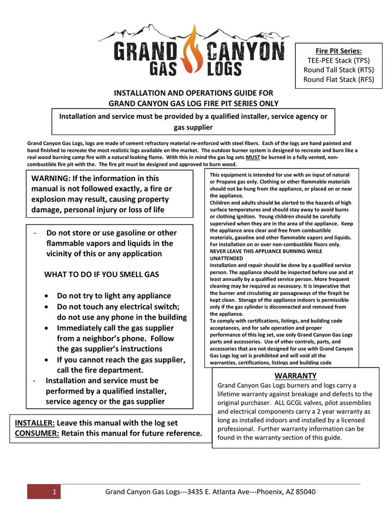 Grand Canyon Gas Logs OTPB-24 Installation and operation guide Grand Canyon Gas Logs OTPB-24 Installation and operation guide