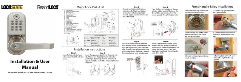 LockState ResortLock  LS-RL2000 Installation & user manual