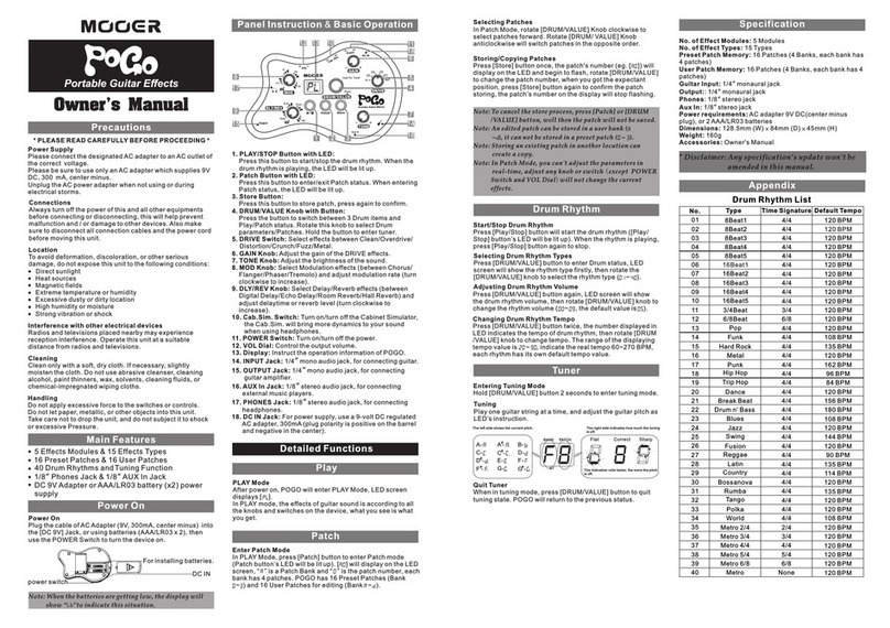 Mooer Pogo PE50 owner's manual