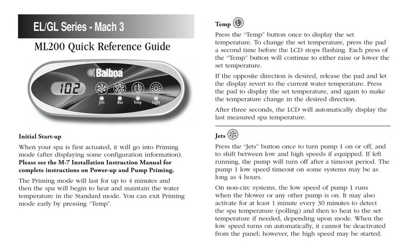 Balboa ML200 Quick reference guide