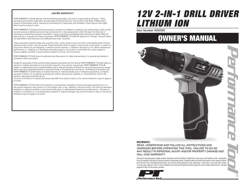 Performance Tool W50095 owner's manual