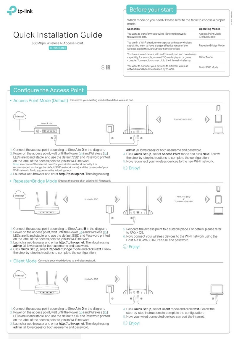 TP-Link TL-WA801ND Quick installation guide
