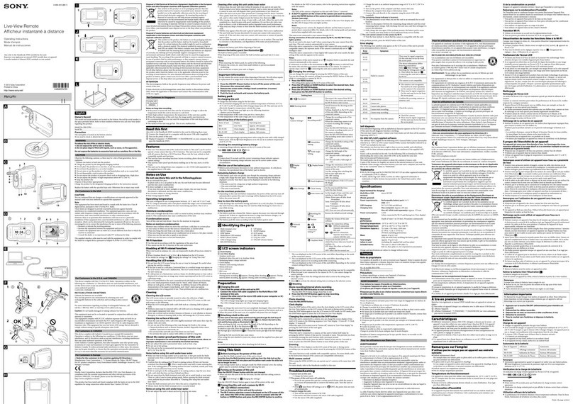Sony Live-View Remote RM-LVR1 User manual