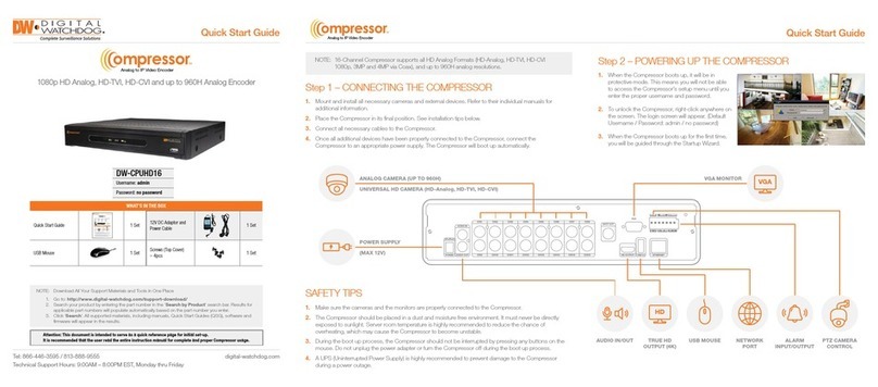 Digital Watchdog Compressor DW-CPUHD16 quick start guide Digital Watchdog Compressor DW-CPUHD16 quick start guide