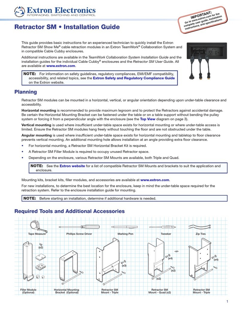 Extron electronics Retractor SM User manual