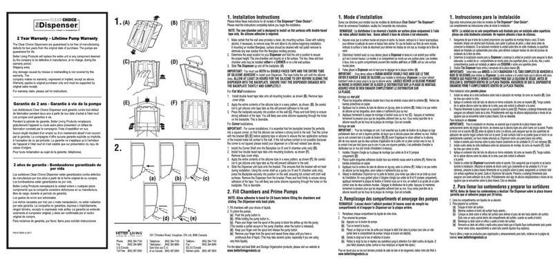 BetterLiving The Dispenser Clear Choice Series installation instructions