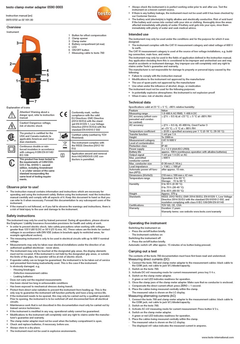 TESTO 0590 0003 User manual TESTO 0590 0003 User manual