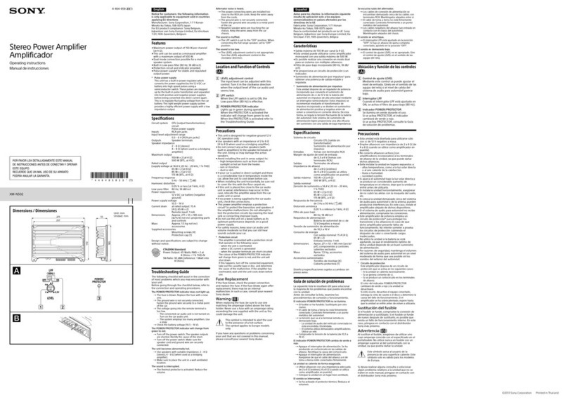 Sony XM-N502 operating instructions
