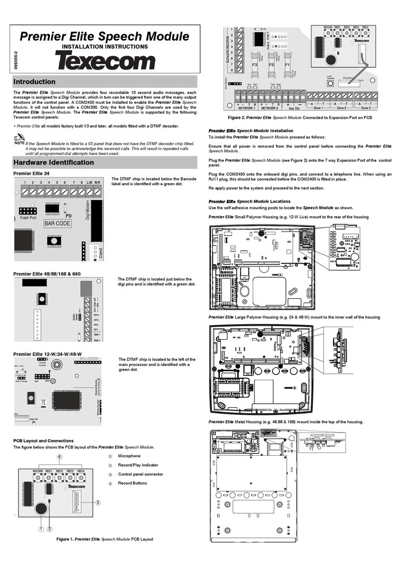 Texecom Premier Elite Installation Instructions and Specifications Texecom Premier Elite Installation Instructions and Specifications