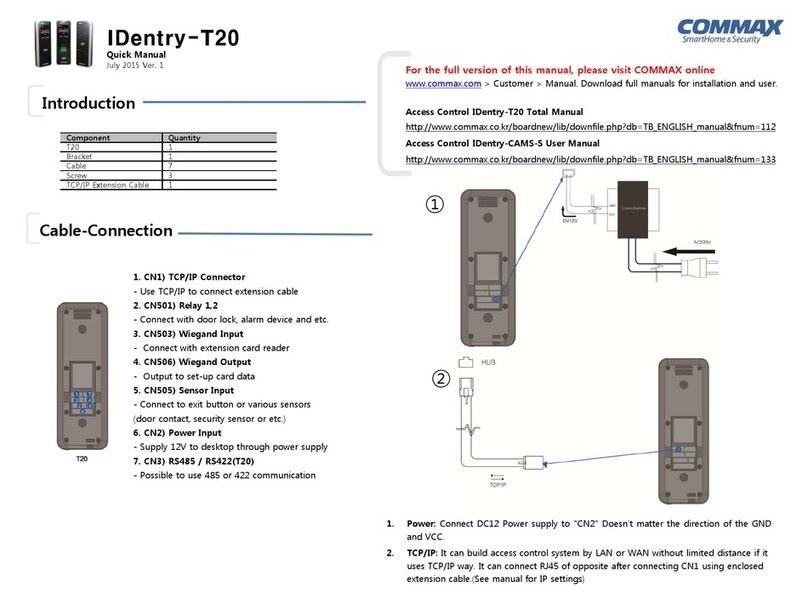 Commax IDentry T20 Installation guide