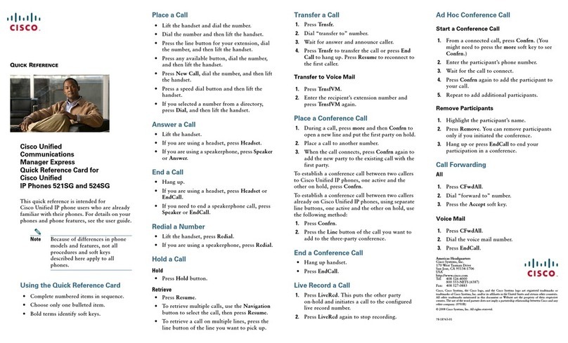Cisco 524SG - Unified IP Phone VoIP Reference guide Cisco 524SG - Unified IP Phone VoIP Reference guide